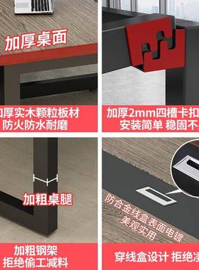 会议桌长桌现方代简约小型会议室桌椅合办长形长条桌工作WIA台公