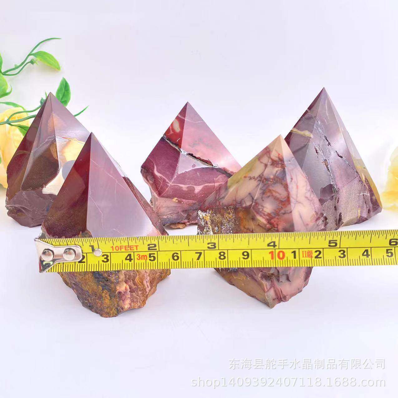 天晶体蛋黄石塔切面六棱柱JJH原石切割打磨居金字家办公消磁装然