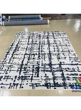 新的约长简方23147形几何格羊子中式工毛客厅茶几沙发地手毯卧室