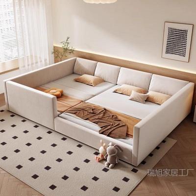 2864榻榻米亲轻子一家四口奢主卧拼接大床大现代简床约可分可合双