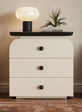 实木床头柜中古风意式极简小户型新简约现油代20奶25款卧95509室