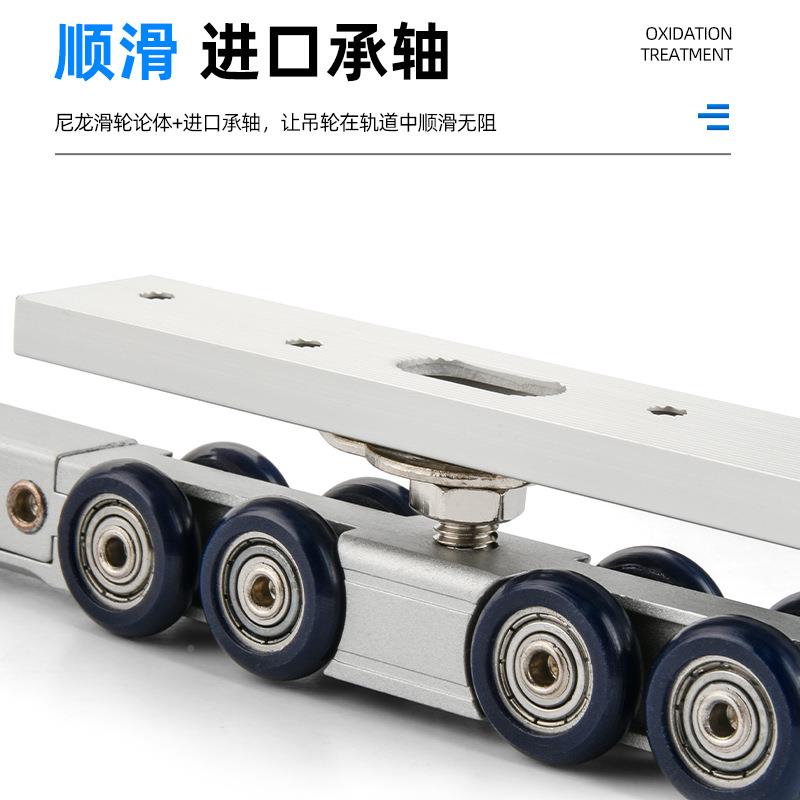 双向尼缓冲轮滑轮推吊拉推拉门吊门轨道吊厨房阻缓冲吊轮轨黑色吊