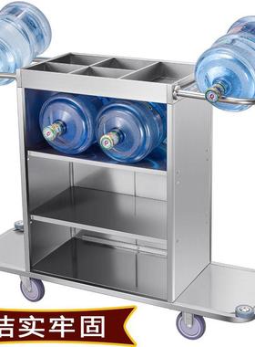 多酒店10496宾客馆房不锈钢功能务手推布草车保洁清洁车客房口工