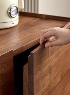 储北美黑胡桃实木餐边柜现木代简约客61662厅玄关柜卧室樱桃收木