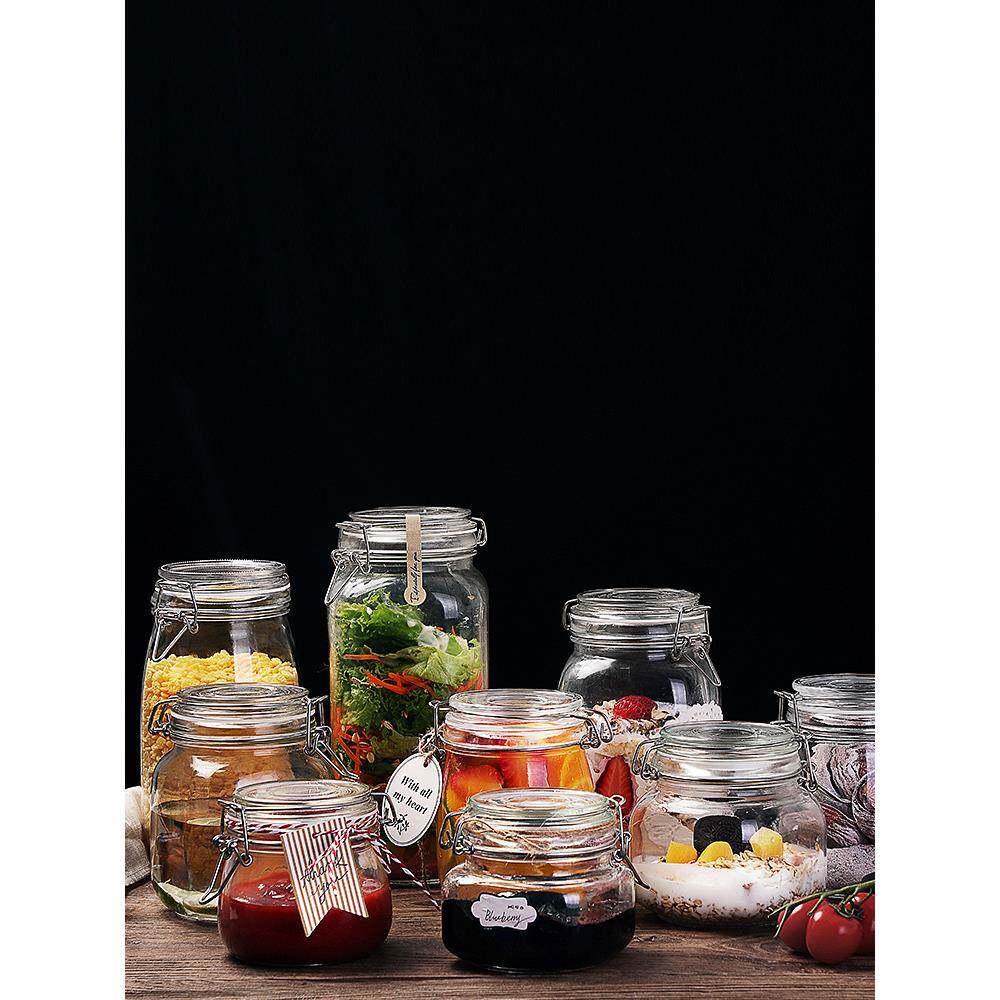 A5封L玻保璃储物罐厨房玻璃柠檬罐子菜坛子AJQ冰泡箱玻璃罐鲜密罐