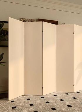 白灰色米纯黄色屏风厅隔断客折OOG叠移动家用玄关办公室折色屏木