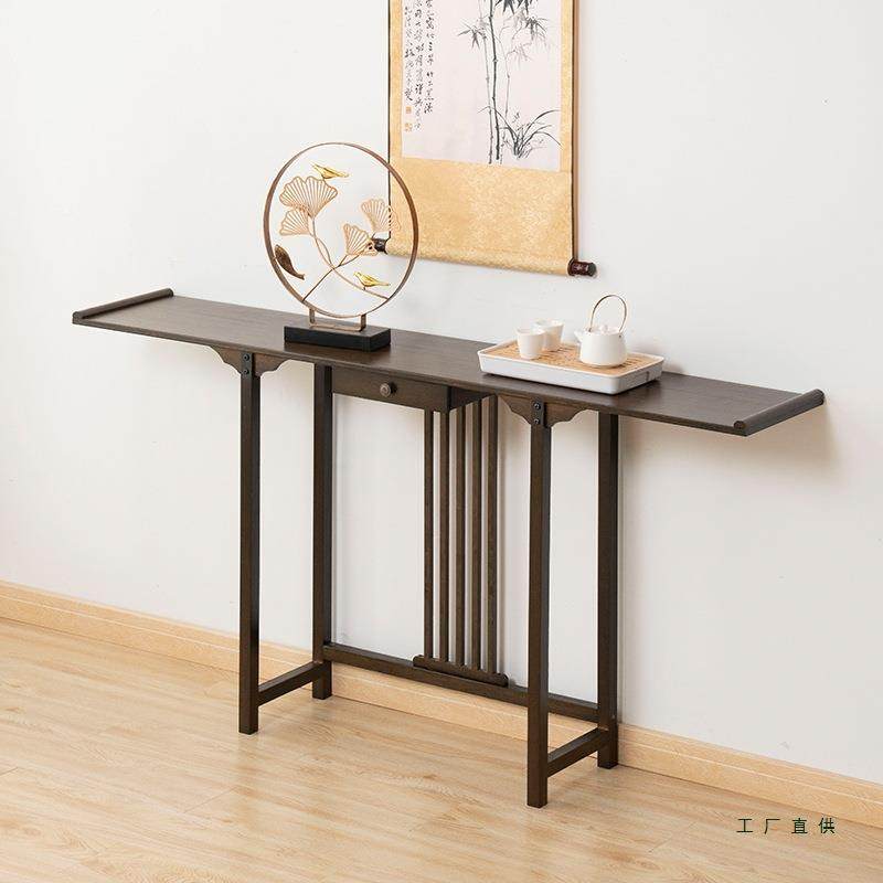 新中玄关门桌入户案几实木现代简约极DDM厅柜条案置物桌窄走廊式