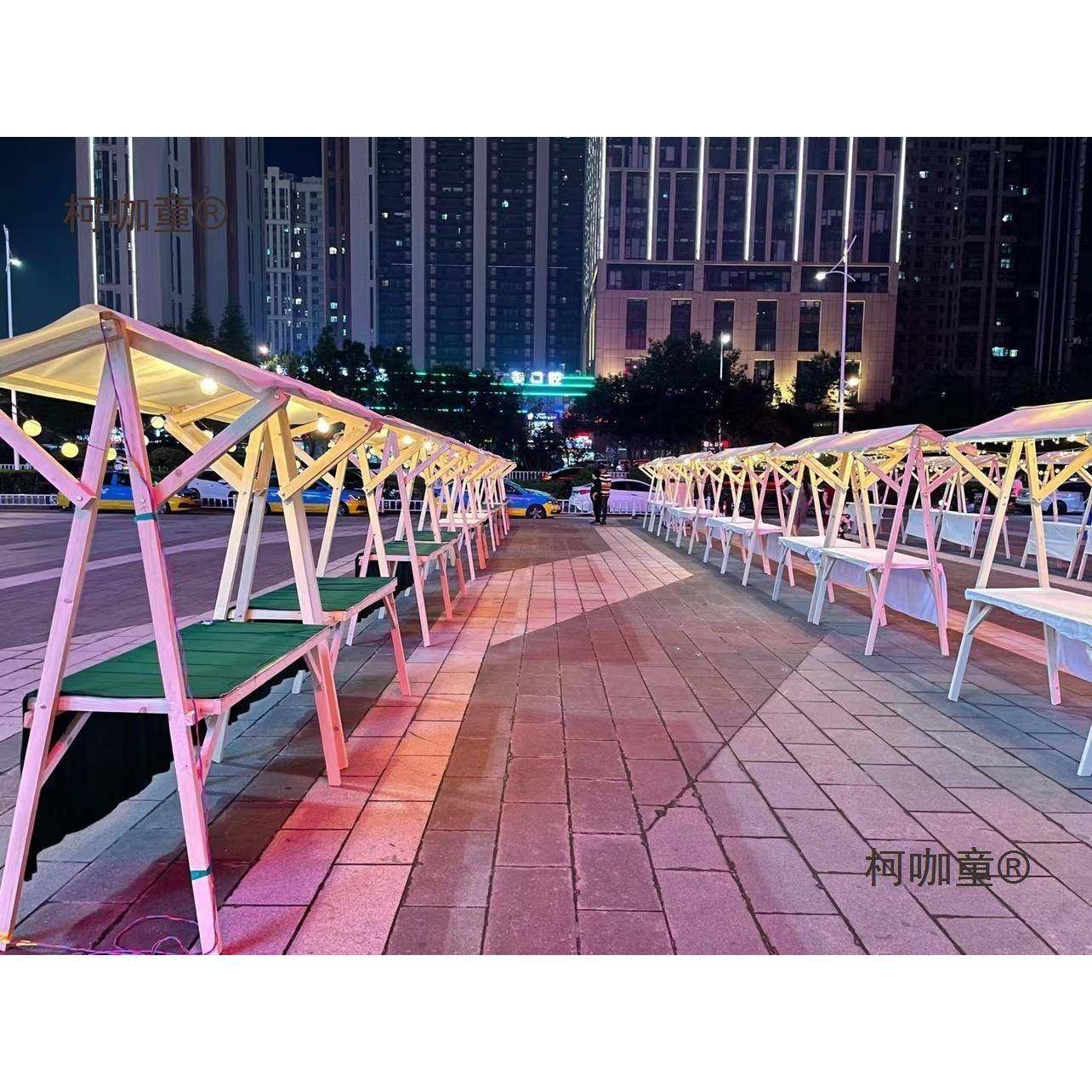 集摊摊位木制活棚架商场动售货车花车出租夜市摆市折叠BZE市集麦