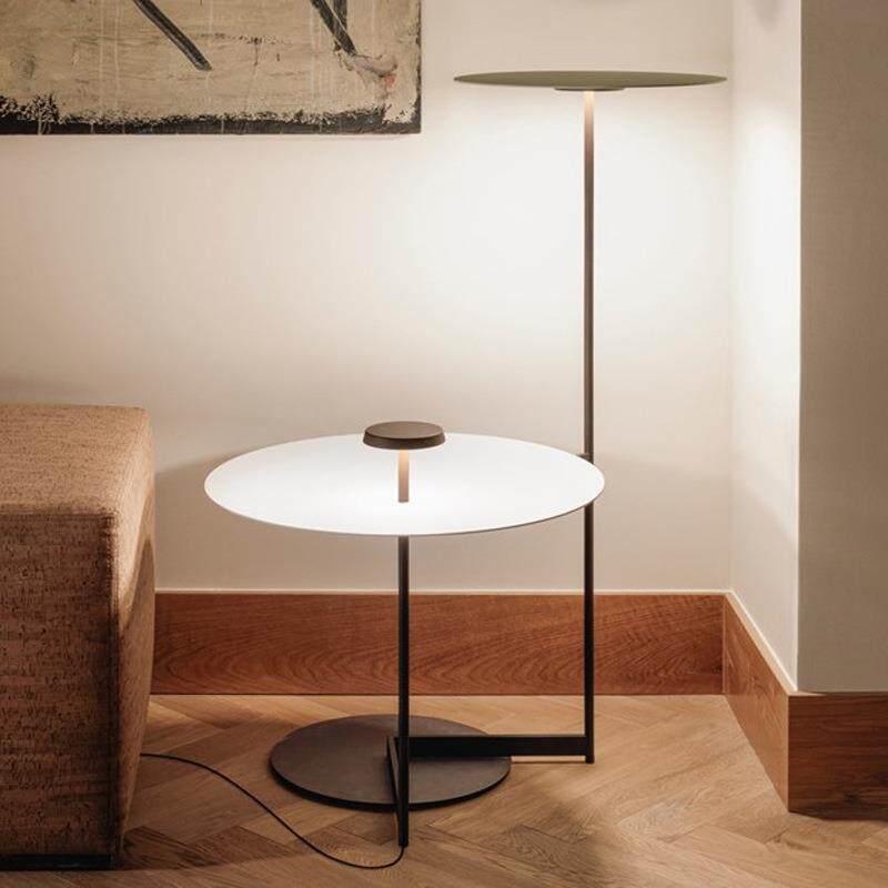 现代简约创意客厅茶边几沙发床头落地灯卧室置物架一体设计师灯