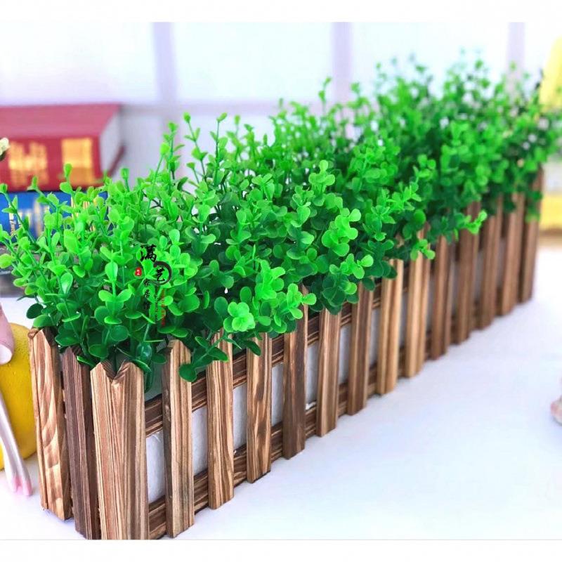 塑料栅栏仿装真绿植盆栽花花套室内外走木廊水管遮挡装饰栅栏MMP