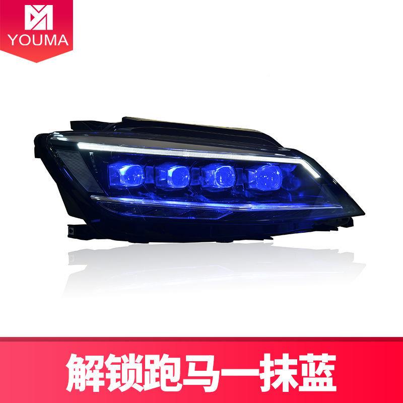 专用于大众凌渡大灯总成ORB15-18装LED流水转向透款镜水晶改DLE大