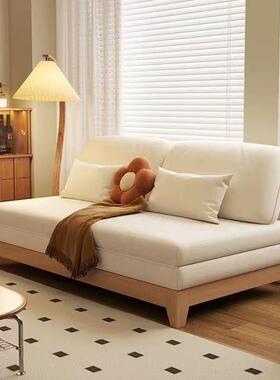 现代简约实木沙发床客厅书FCU房榻两榻拉米小户型发公寓用折叠伸