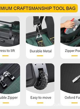 跨境拉工杆具带可调节缩伸手柄工具储存轮子耐磨耐用维SBB修工具