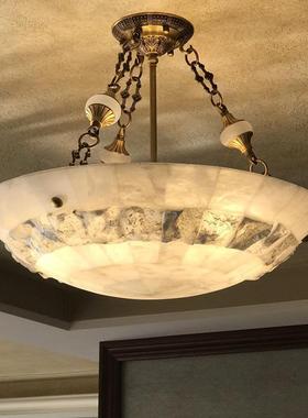 跨境欧式过灯全铜天然蜡烛43365云石吊道灯家关用客厅房间玄l阳台