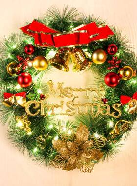 圣诞花环3/4/050c藤圈0壁挂门挂商场NMJ店铺橱窗场景布m置圣诞装