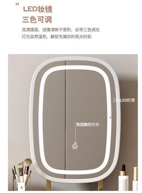 轻奢现13515实木梳约妆台奶油卧室皮质代简化风妆桌收纳斗柜一体