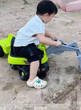 儿童玩工程车挖掘机模型具玩2车具套装斗车装载推土车组车合XCB承