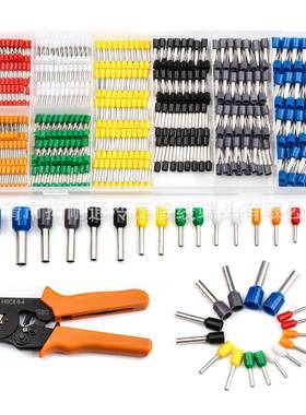 跨境NCP电商冷绝压接端子盒装800pcs+压线钳子预缘管型冷压线端子