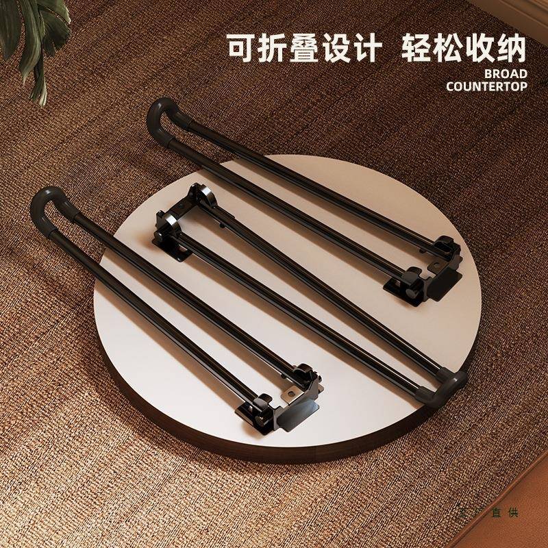 小圆桌移动茶几沙发边EDI桌几胡桃角可折叠边桌阳几台茶桌置物架