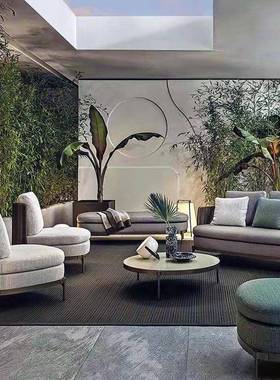 外沙编发庭院藤组合板阳光样房防水56742防晒酒店别墅室外露台椅