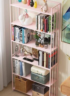 铁艺书架落地窗23892客厅一体靠墙简易多书柜层置架儿童飘钢物制