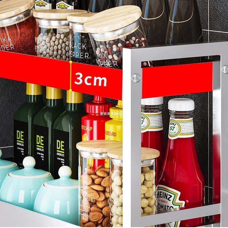 台达派屋30不锈钢厨ECB调料置房物架窄小面调味品油盐4酱醋收纳架