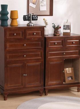 柜实小木美式收斗纳FLH储物柜卧室客厅边柜靠墙柜子置边物柜餐柜B