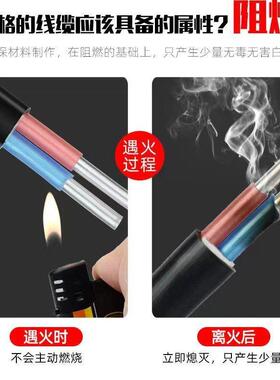 国标铝芯电老线铝户线外防化461016BSH25平方护套线地埋线架空线