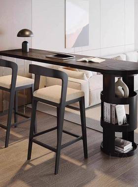 法式实木吧台沙桌靠墙客厅隔断亚克力长桌TTN吧台边柜创条发意高