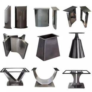 不锈钢餐CPI桌腿支大理石奢轻桌底座支撑架岩板架圆桌长脚岛架餐