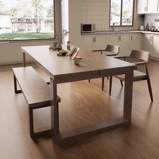 新款莫客厅原60036木木比恩桌子书桌家用实餐桌小户型方形多功能