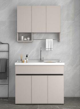 Kxh蜂13781窝阳台落地洗衣柜一体台生盆洗衣池间小户型卫组合洗衣