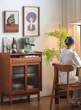 实中古风餐边橱柜小户型客厅家用原57934木木水柜窄型收纳柜复古