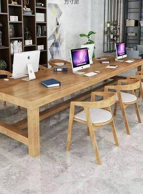 CAV实木flot会议桌工作台电脑桌洽谈型桌椅办条公桌简约现代大长