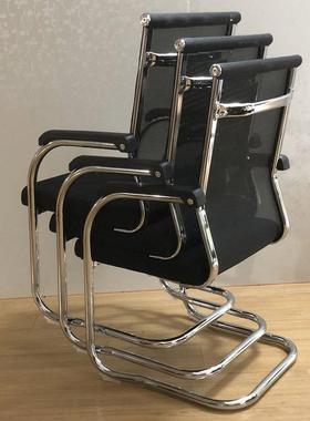 代简约黑色布海绵坐现椅职工文员办公电脑椅带扶垫手老板椅WLL舒