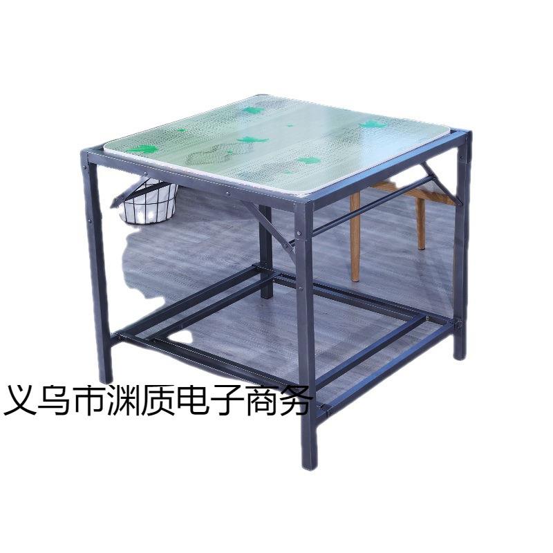 正方形烤火桌子家用四方桌折叠不锈钢烤火架简易餐桌保暖棋牌书桌