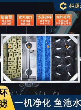 毛刷家用循环OOL钢水统不鱼池过滤器系水循环净锈化锦鲤池过滤设