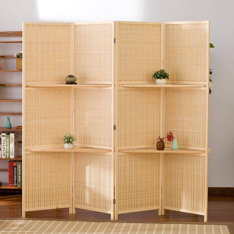 竹编屏隔断折屏卧室客风厅玄简关门时尚易折叠办公HPS室酒田园店