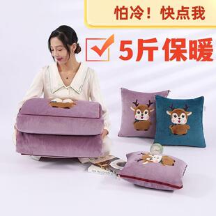 汽车抱枕被两用车载靠垫休特厚绒办盖公室午折叠被自定义午睡子枕