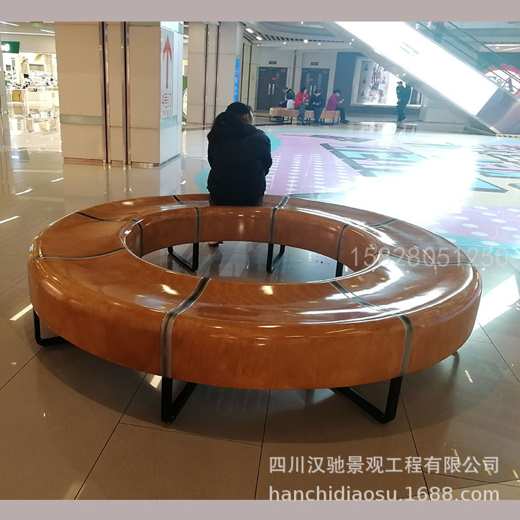 玻璃钢商场圆形座椅酒店大厅