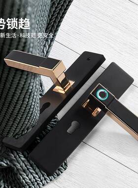 承家域智能锁黑色室内指锁用DWI门防盗纹木门电子锁办公室书房卧