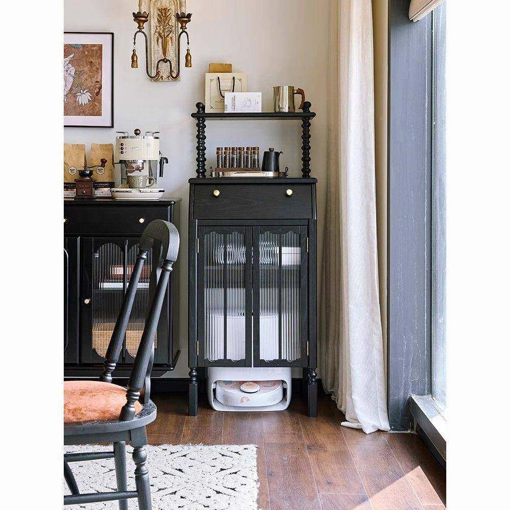 实木扫地机器人置物架沃柜关客厅边柜收纳玄云鲸柜科-斯石头隐藏