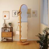 转衣镜穿全身544落地镜家用卧室移动立式 试衣镜子可旋带挂衣帽架