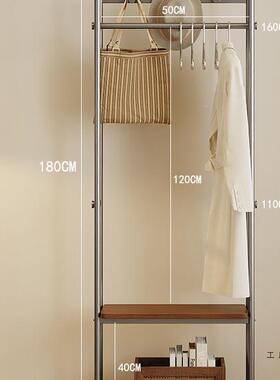 可移动衣穿镜衣帽转架一体卧室可旋全IXJ身镜床尾挂架衣家用置物