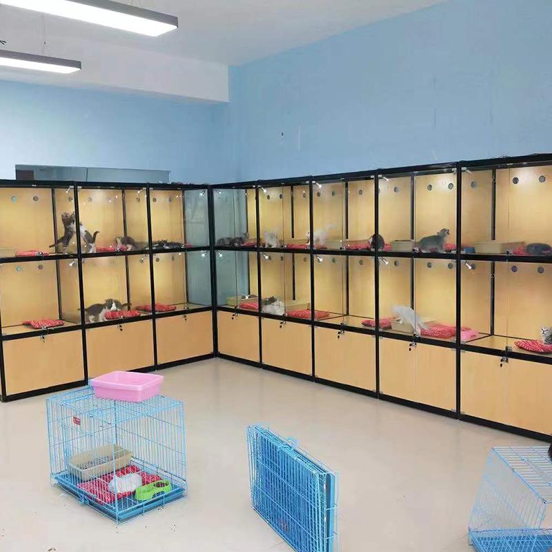 需制作宠咪物货架猫狗狗展示柜按宠物铺店柜子VNX商场店货柜