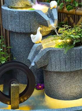 庭院鱼AL626812大型假山花流水喷阳泉台园室外落地景观摆件露台池