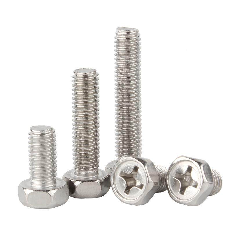 304不锈GNH头钢丝钉十字外六角螺栓GB螺29.2十外六角螺丝六角字螺