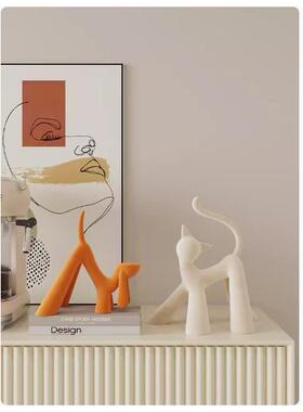 贝子艺小清奶油客厅电视酒柜摆风件小众高YB-MD-50档新抽象几何动