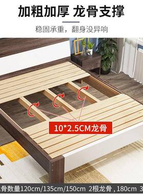 实木IVG床1.米现代双人床简主卧经济型出租房直销木板床1约8.5m