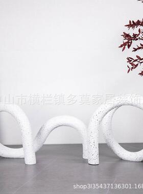 54634564现视代轻奢自由管型脂意摆件样板房创玄关树电柜软装家居